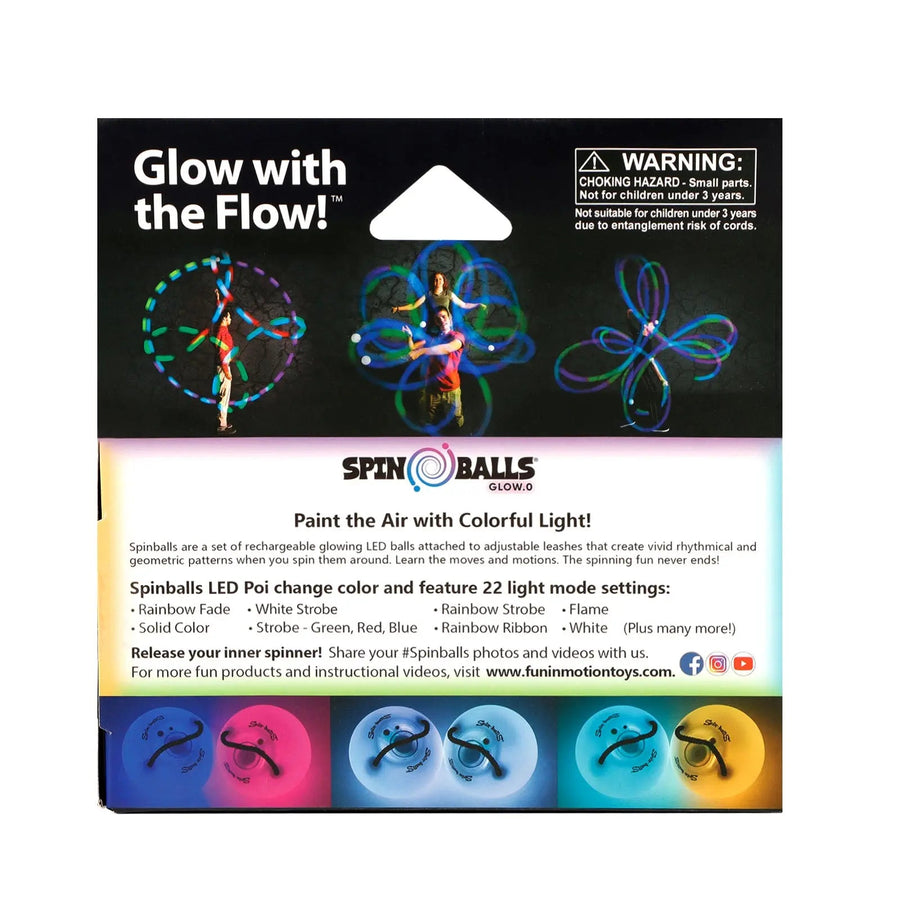 Spinballs Glow. 0 LED Rechargeable Poi Set G3